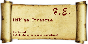 Hága Erneszta névjegykártya